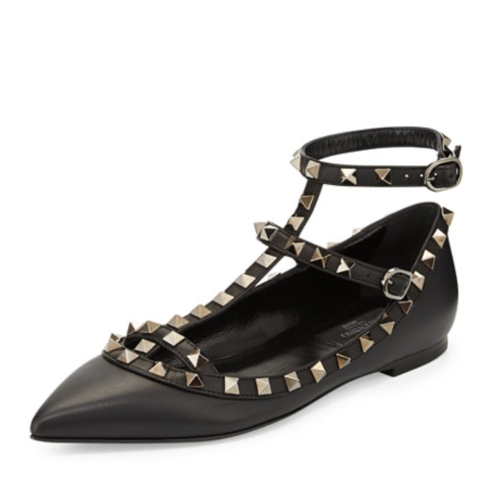 Valentino Noir Caged Flats
